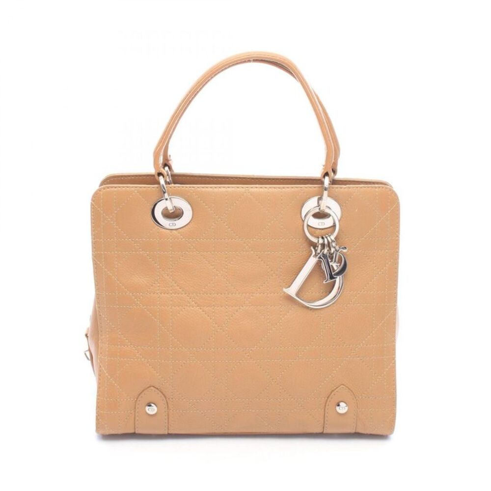 Christian Dior Dior Cannage Beige Calfskin Handbag